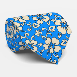 Malia Hibiscus Hawaiian Pareau Print Tie