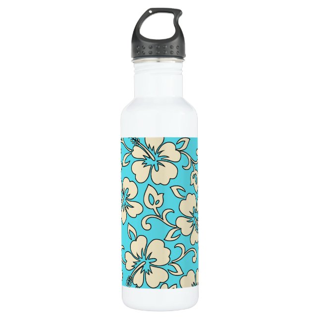 Malia Hibiscus Hawaiian Stainless Steel Water Bottle (Front)