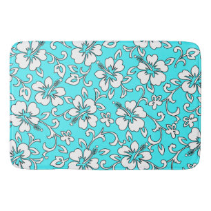 Malia Hibiscus Hawaiian Tropical Bathroom Mat