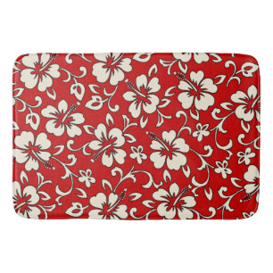 Malia Hibiscus Hawaiian Tropical Bathroom Mat