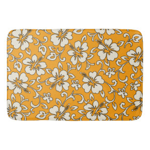 Malia Hibiscus Hawaiian Tropical Bathroom Mat