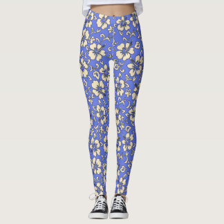 Malia Hibiscus Hawaiian Tropical Floral Leggings