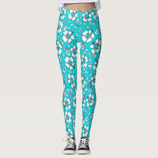 Malia Hibiscus Hawaiian Tropical Floral Leggings