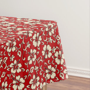 Malia Hibiscus Hawaiian Vintage Floral Tablecloth
