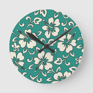 Malia Hibiscus Hawaiian Wall Clocks