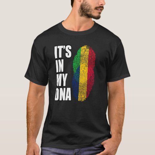 Malian And Chadian Mix DNA Heritage Flag T_Shirt
