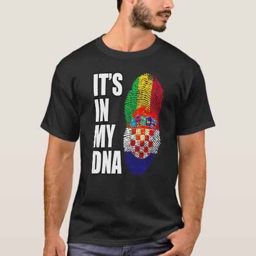 Malian And Croatian Mix DNA Heritage Flag Premium T_Shirt