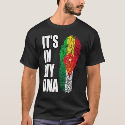 Malian And Jordanian Mix Dna Heritage Flag T_Shirt