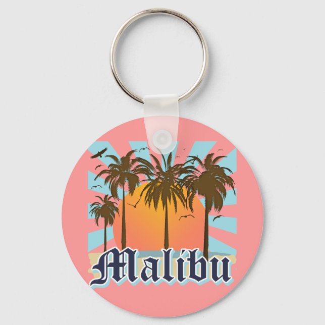 Malibu Beach California CA Keychain (Front)