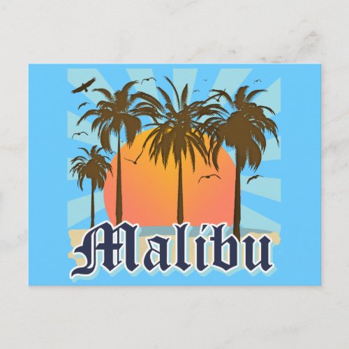 Malibu Beach California CA Postcard