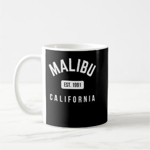 Malibu Beach California Est 1991 Vintage Retro Pul Coffee Mug
