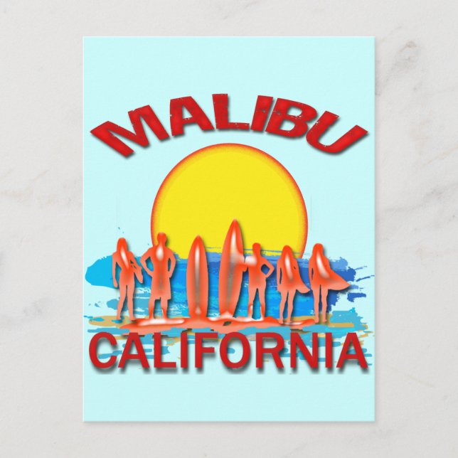 MALIBU BEACH CALIFORNIA POSTCARD (Front)
