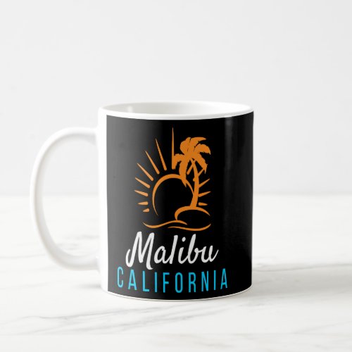 Malibu Beach California Sunset Retro Palm Trees  Coffee Mug