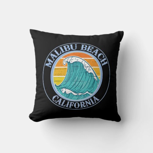 Malibu Beach California Throw Pillow