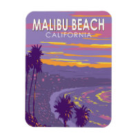 Malibu Beach California Travel Art Vintage