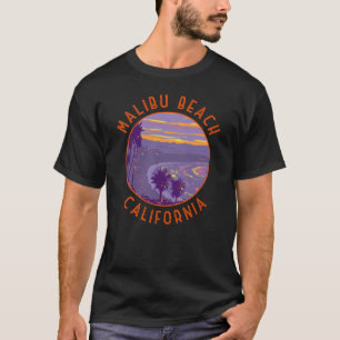 Malibu Beach California Travel Art Vintage T-Shirt