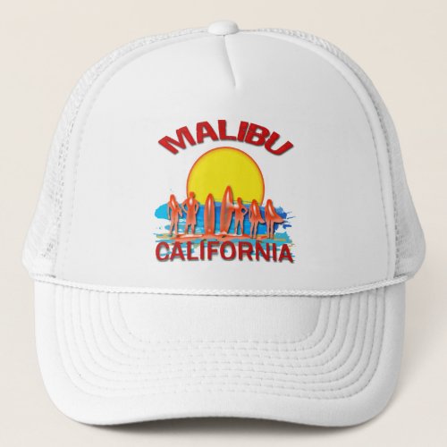 MALIBU BEACH CALIFORNIA TRUCKER HAT