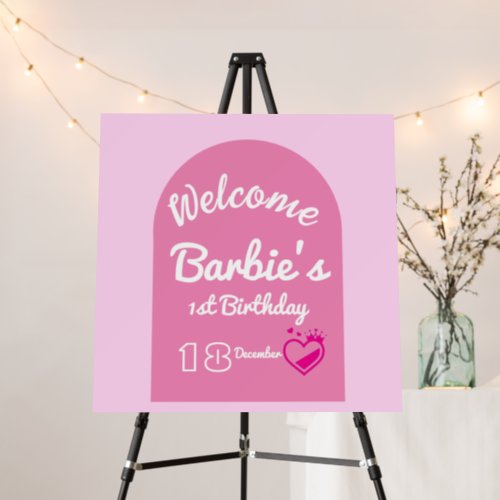 Malibu Beach Doll Glamorous Pink Birthday Party Foam Board