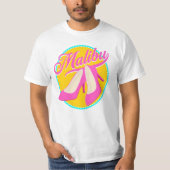 Malibu Beach Party Pink High Heels Retro T-Shirt (Front)