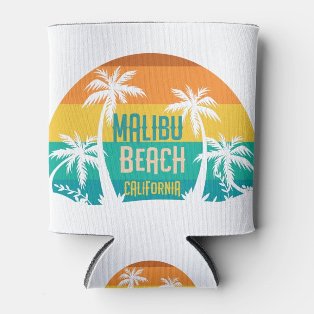 Malibu Beach Retro Can Cooler (Front)