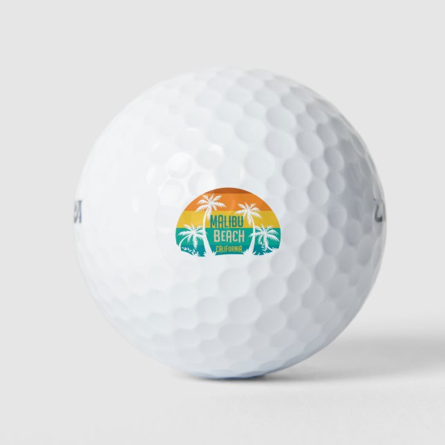 Malibu Beach Retro Golf Balls (Front)