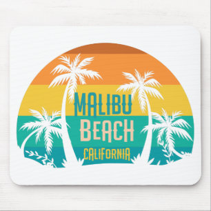 Malibu Beach Retro Mouse Pad
