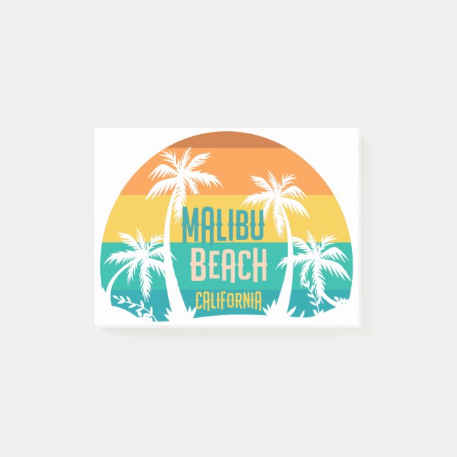 Malibu Beach Retro Post-it Notes (Front)