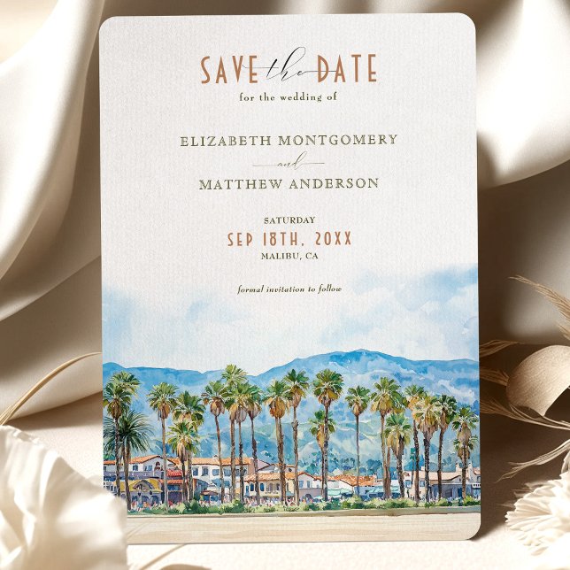 Malibu Beach Santa Barbara CA Save the Date Invitation (Creator Uploaded)