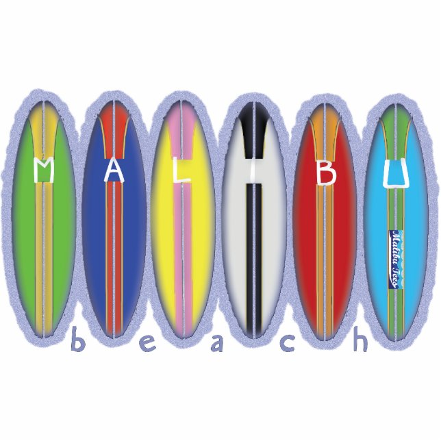 Malibu Beach Surfboards Cutout (Front)