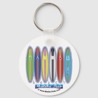 Malibu Beach Surfboards Keychain