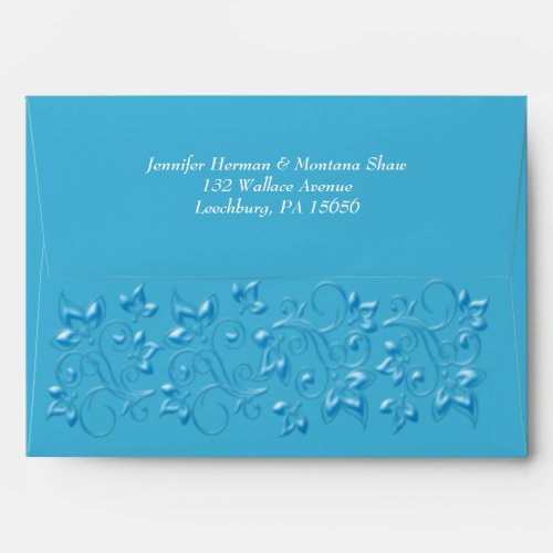 Malibu Blue Green Floral A7 Invitation Envelope