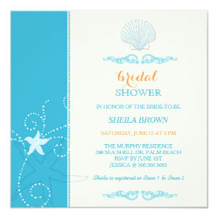 Malibu Blue Bridal Shower Invitations 2