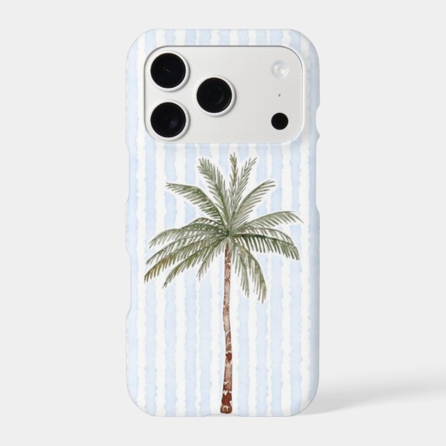 Malibu Blue Summer Stripes iPhone Case (Back)