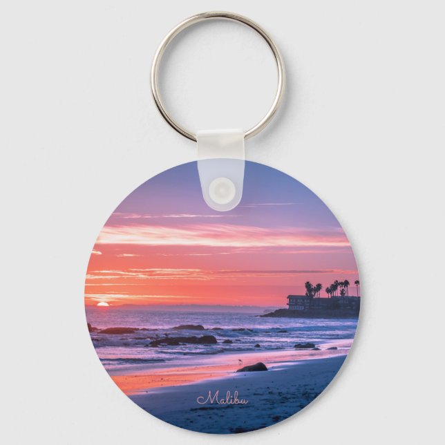 Malibu, CA picturesque photo Keychain (Front)