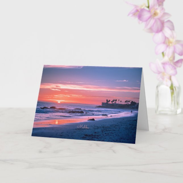 Malibu, CA picturesque photograph Card (Orchid)