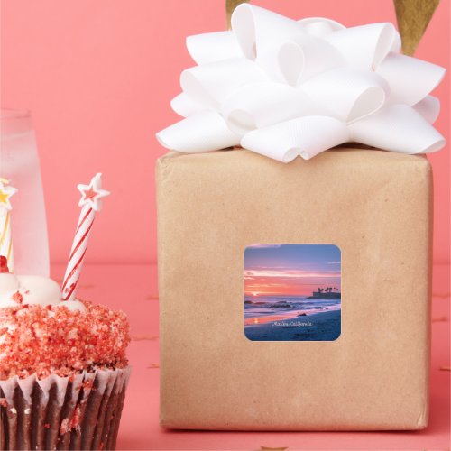 Malibu CA picturesque photograph Square Sticker