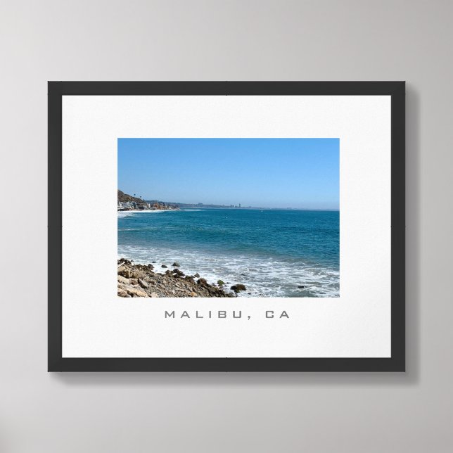 Malibu CA Travel Poster (Framed Front)