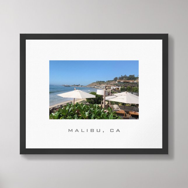 Malibu CA Travel Poster (Framed Front)