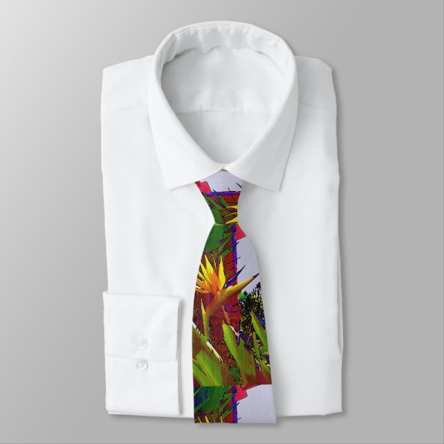 Malibu California Bird-of-paradise Neck Tie (Tied)