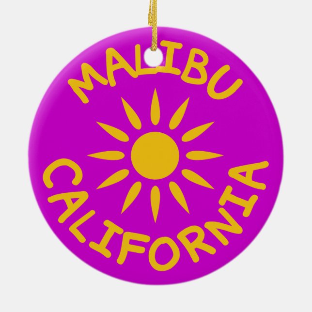 Malibu, California Ceramic Ornament (Back)