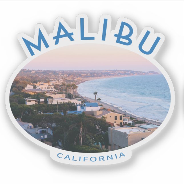 Malibu California Coast with photo Sticker (Front)
