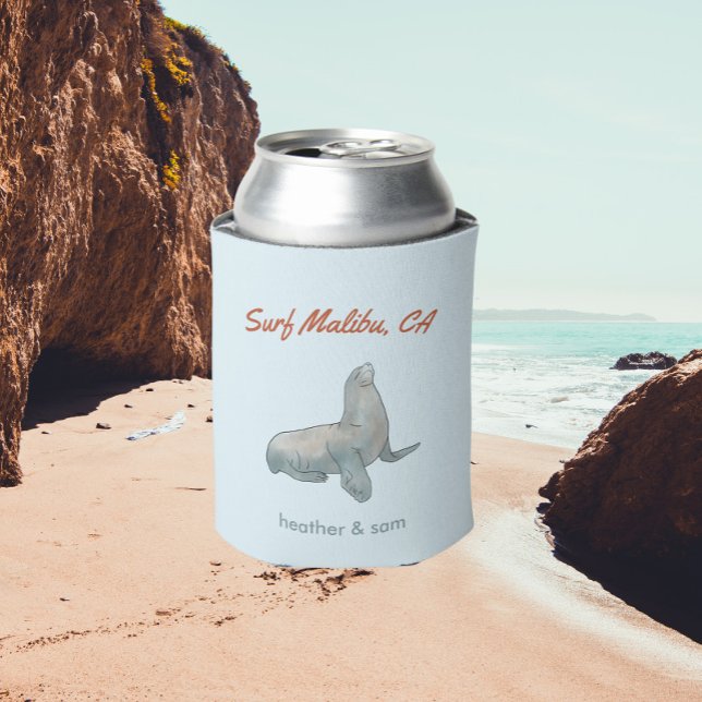 Malibu California Custom Wedding Can Cooler (Creator Uploaded)