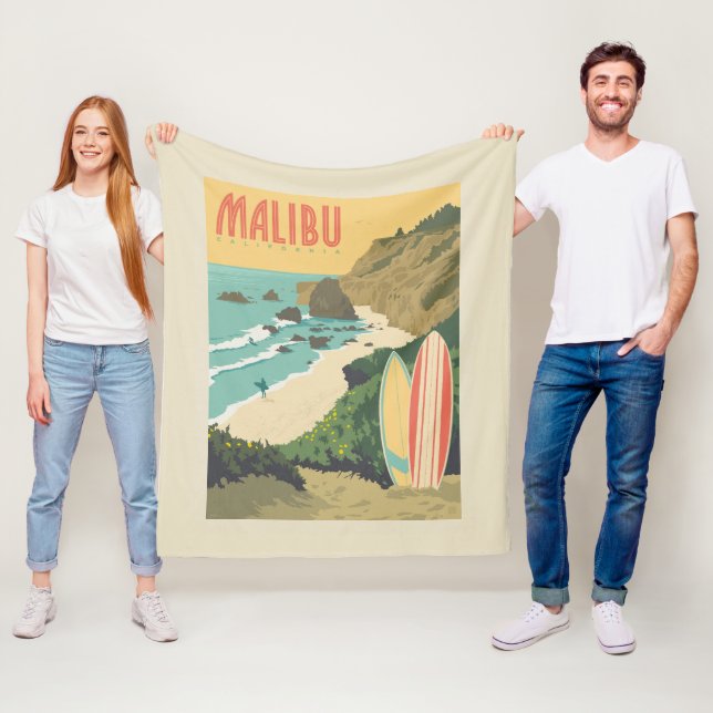 Malibu, California Fleece Blanket (In Situ)