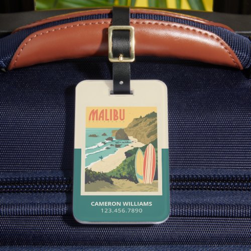 Malibu California Luggage Tag