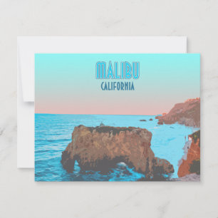 Malibu California Matador Beach Vintage Flat Card