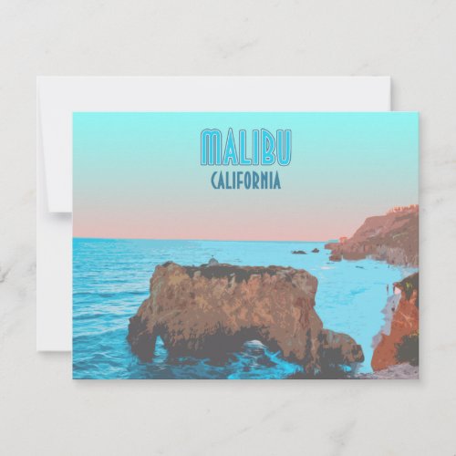 Malibu California Matador Beach Vintage Flat Card