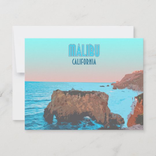 Malibu California Matador Beach Vintage Flat Card Zazzle Com