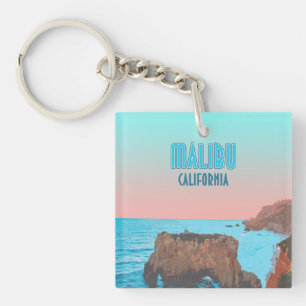 Malibu California Matador Beach Vintage Keychain