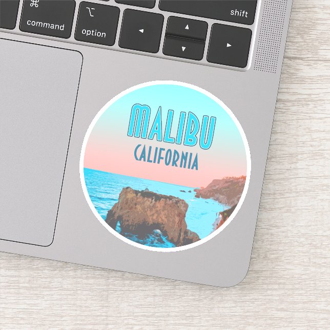 Malibu California Matador Beach Vintage Sticker (Detail)
