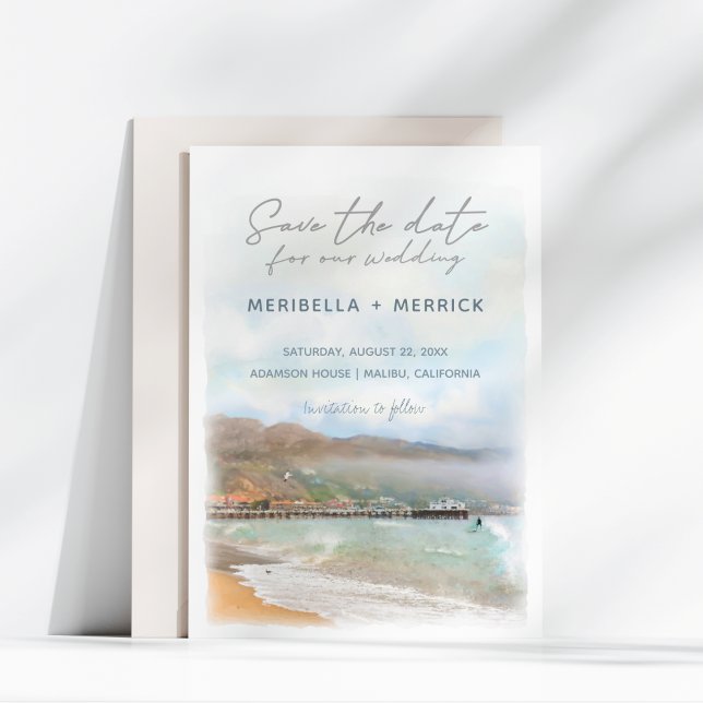 Malibu California Pier Beach Destination Wedding  Save The Date (Creator Uploaded)